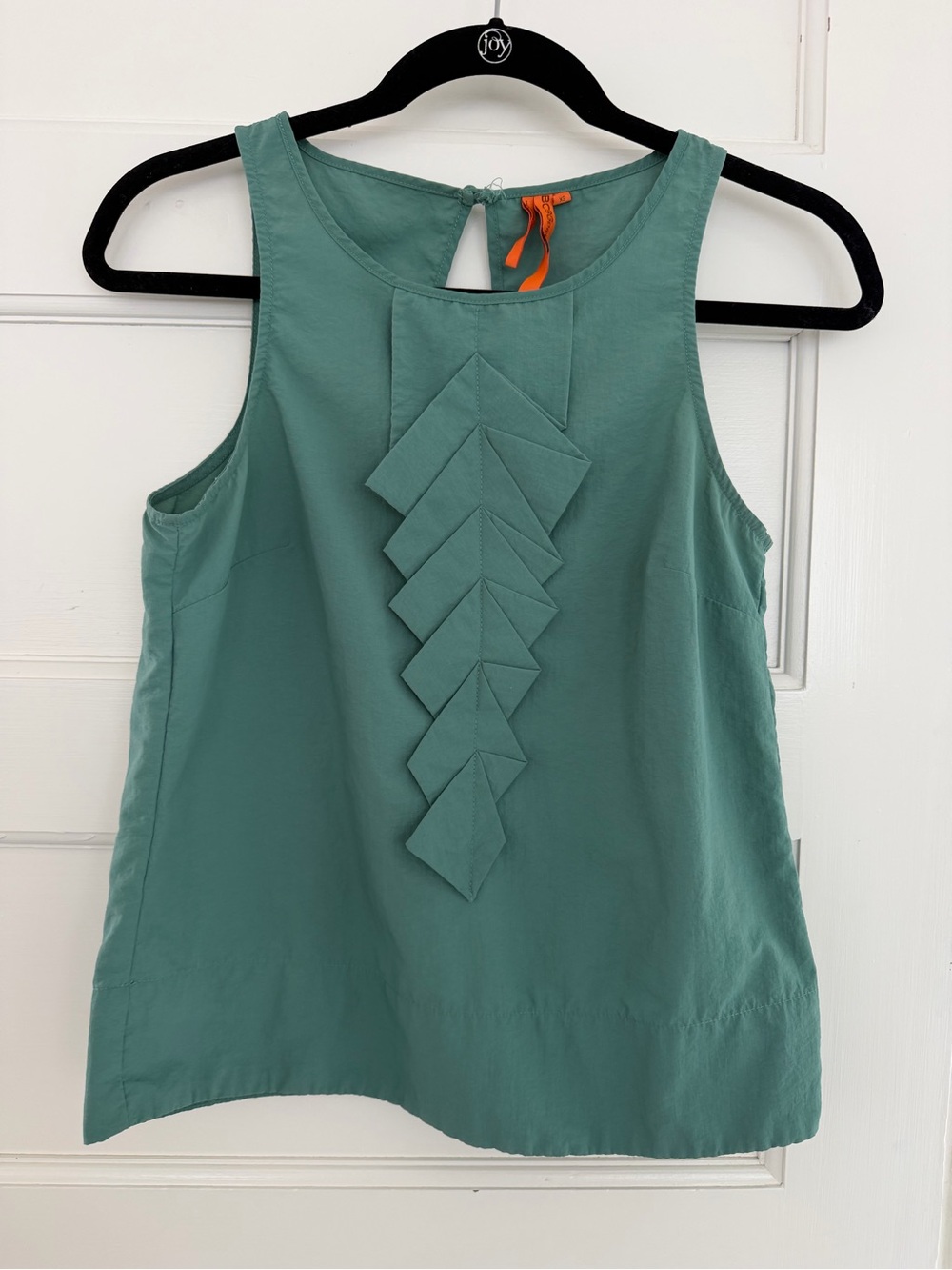 BCBGeneration Teal Sleeveless Ruffle-Detail Camisole